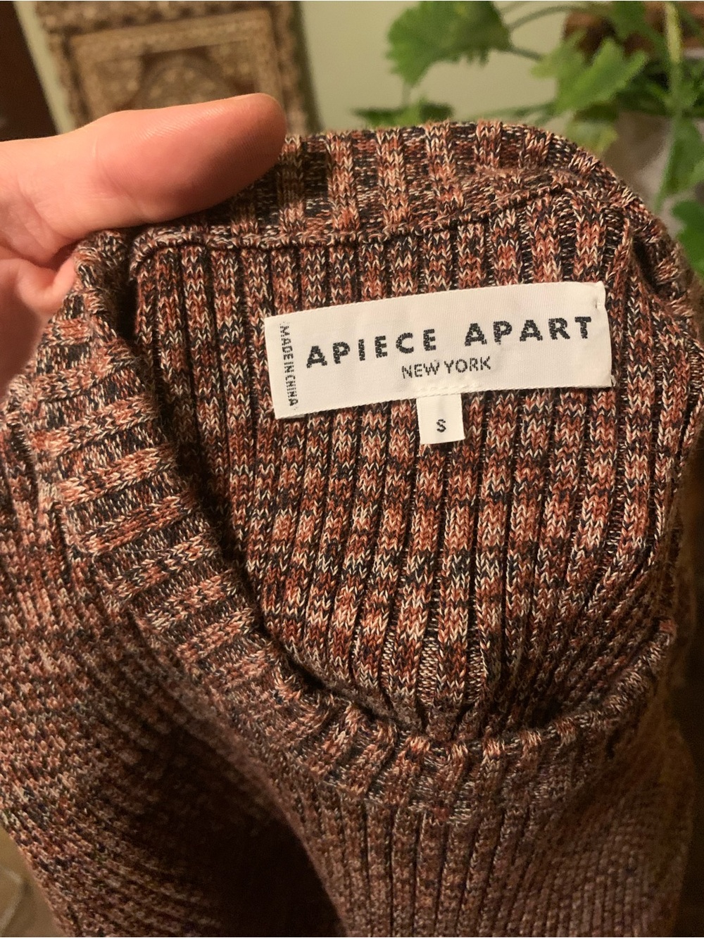 Apiece Apart Marled Rust-Brown Ribbed Knit Top - Picture 4 of 5